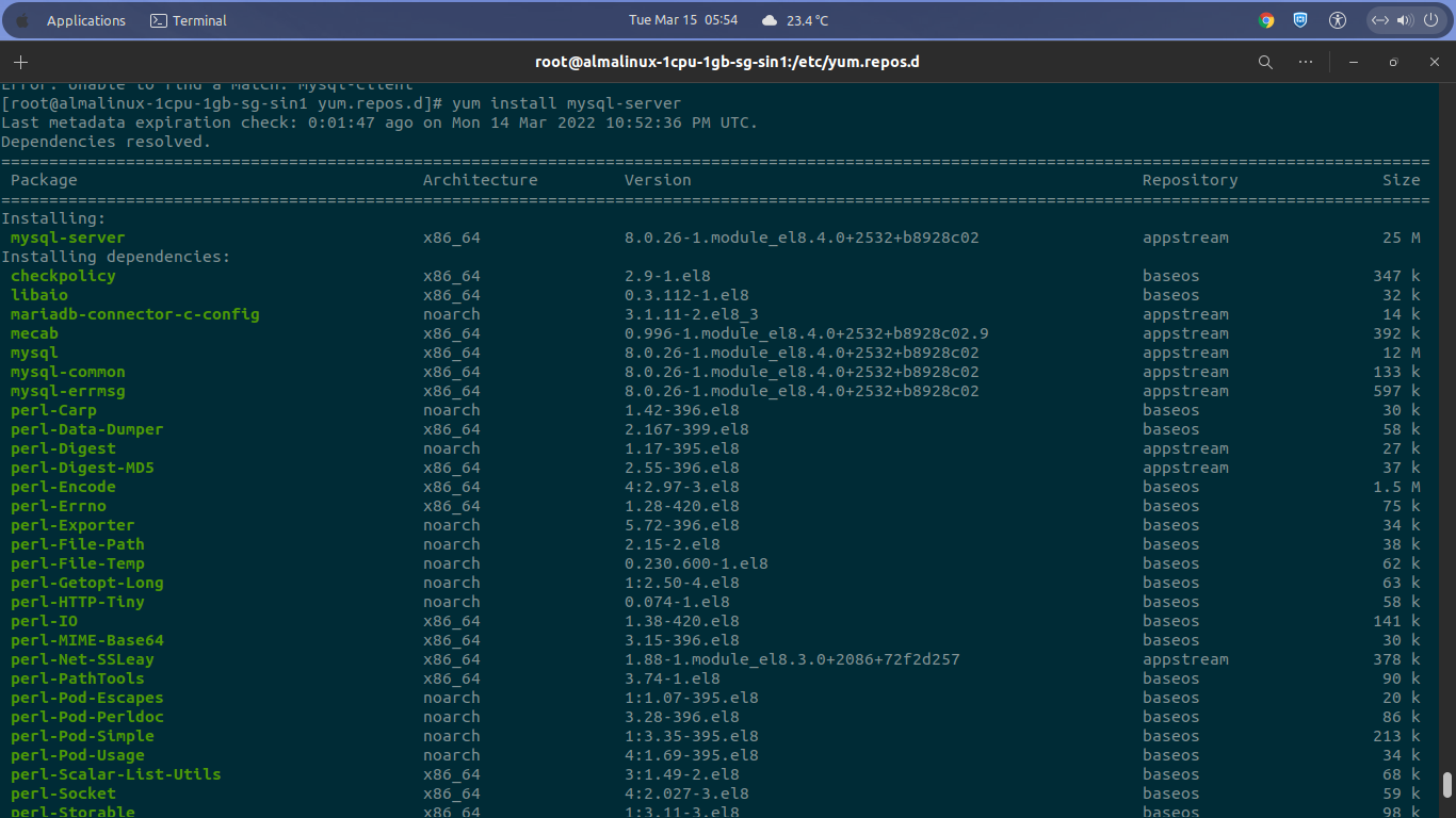 Installing MySQL 8.0 Database Server on AlmaLinux 8.5