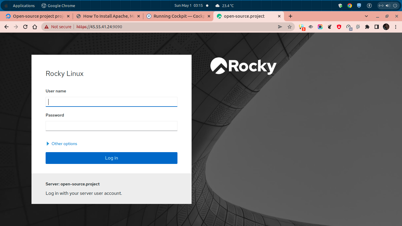 Installing Cockpit on Rocky Linux 8.5