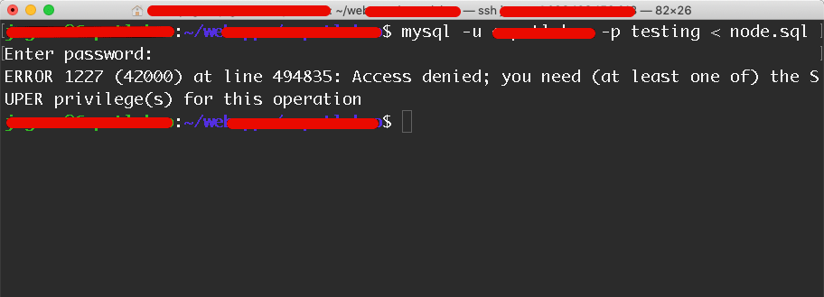 Access denied error on MySQL