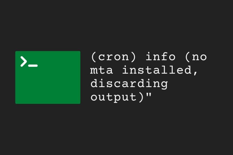 Error with cronjob "(cron) info (no mta installed, discarding output)"