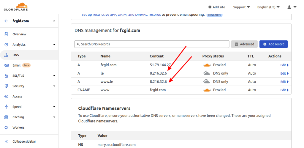 DNS _ fcgid.com _ B4yu4ja@gmail.com's Account _ Cloudflare