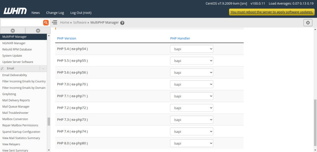 WHM MultiPHP Manager - 100.0.11