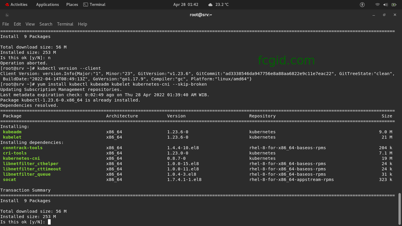 Installing Kubernetes Cluster on Red Hat Enterprise Linux 8.5 (RHEL)