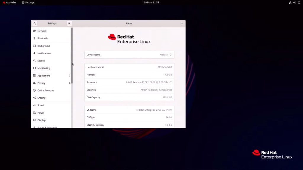 Red Hat Enterprise Linux 9 Desktop