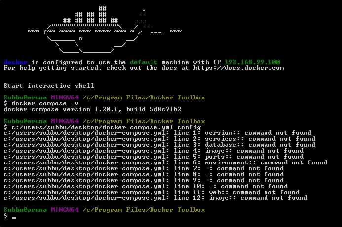 docker cmd node not found